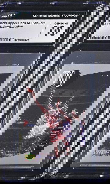 1998 Upper Deck MJ Stickers Michael Jordan #63 1998 FINAL Gem Mint CGC 10