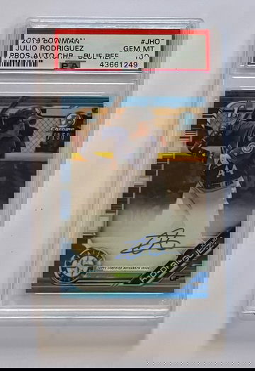 2019 Bowman Chrome Julio Rodriguez Auto Blue Refractor #/150 PSA 10 Gem Mint 