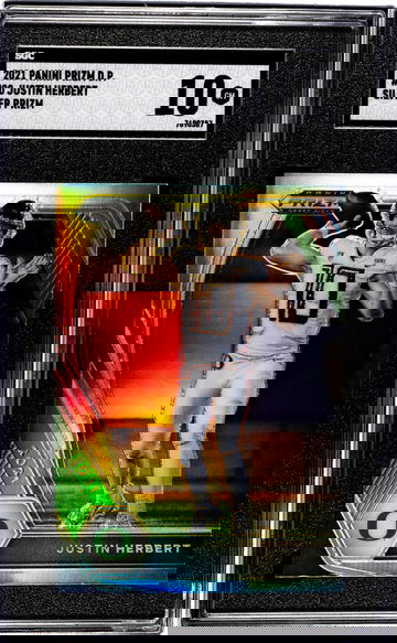 2021 Panini Prizm Draft Picks #20 Justin Herbert Silver Prizm SGC 10