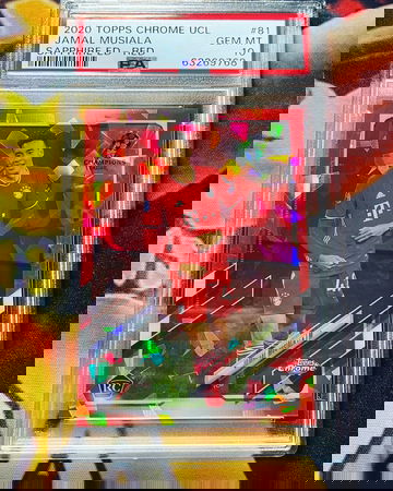 Jamal Musiala 2020 topps chrome Sapphire - Red edition PSA 10  