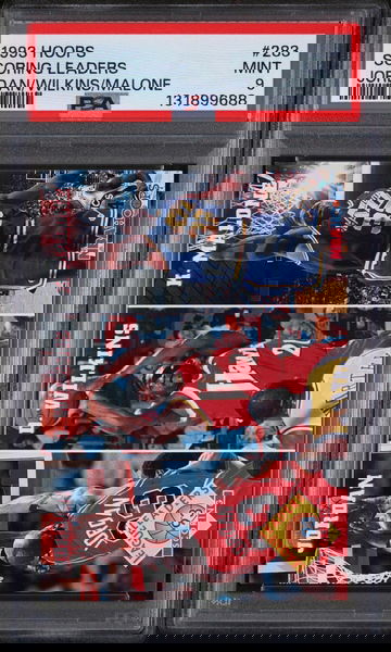 1993 Hoops Scoring Leaders Dominique Wilkins/Karl Malone/Michael Jordan #283 PSA 9