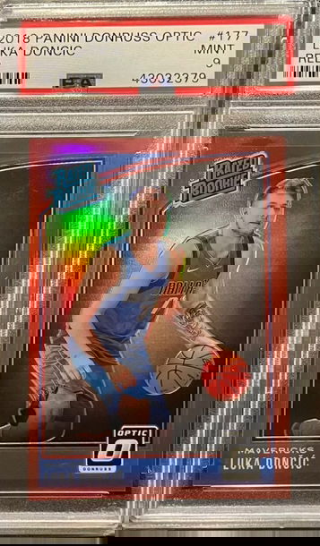 2018-19 Donruss Optic Luka Doncic Red Prizm /99 #177 PSA 9