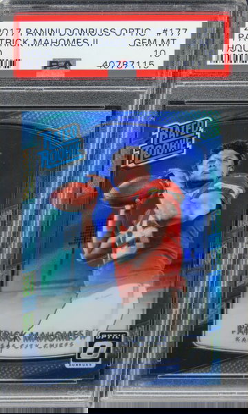 2017 Panini Donruss Optic Patrick Mahomes HOLO ROOKIE RC #177 PSA 10 GEM MINT