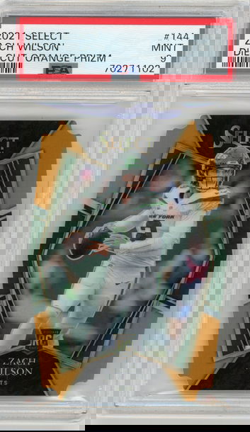 ZACH WILSON 2021 Select Orange Prizm Die Cut Rc #83/249 PSA 9