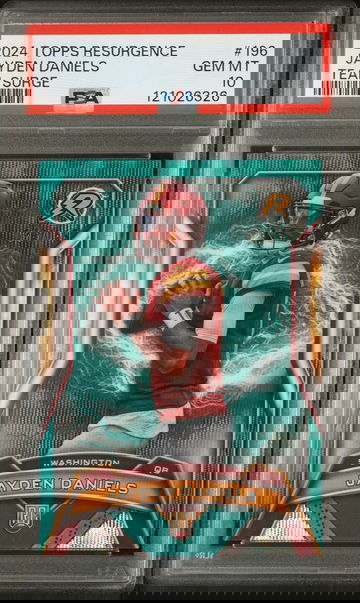 2024 Topps Resurgence Teal Surge Jayden Daniels #196 RC /189 PSA 10