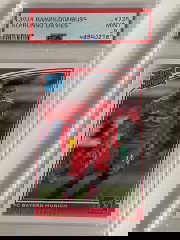 2018 Panini Donruss Alphonso Davies #176 Rated Rookie RC Bayern Munich PSA 9