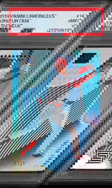 2019 Panini Chronicles Status Blue Shohei Ohtani #14 /99 PSA 9