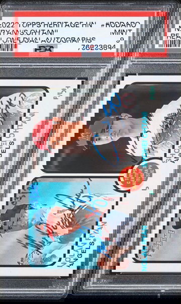 2022 Topps Heritage Nolan Ryan / Shohei Ohtani “Real One” Dual Autograph #’d 3/25 PSA 9 Mint!