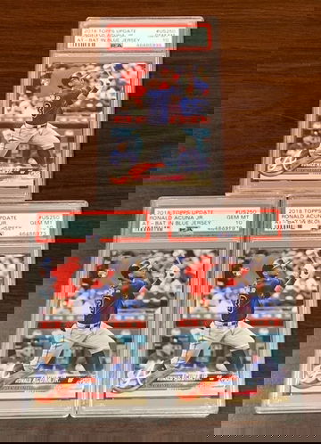 (3) 2018 Topps Update Ronald Acuna Jr. PSA 10