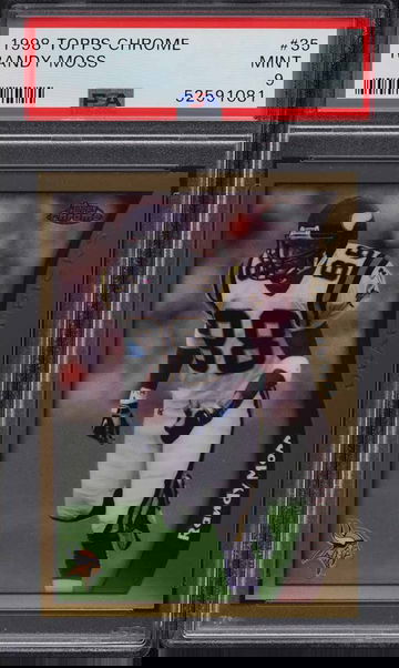 1998 TOPPS CHROME RANDY MOSS ROOKIE RC #35 PSA 9 MINT