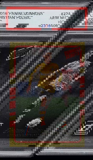 2016 Panini Donruss Christian Pulisic Gold Rookie #224 PSA 10 Gem Mint *pop 77