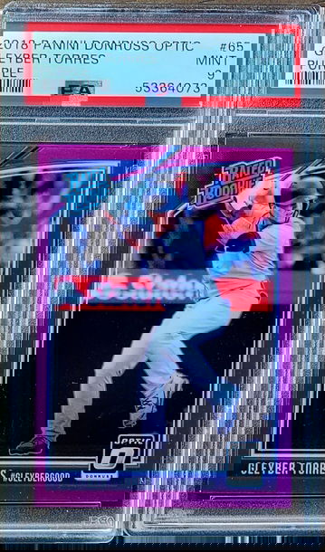 2018 GLEYBER TORRES Panini Donruss Optic PURPLE PRIZM Rated Rookie PSA 9 RC #65