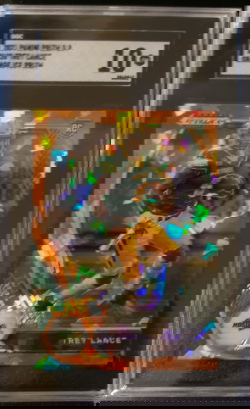 Trey Lance Prizm Draft Picks Orange Cracked Ice SGC 10