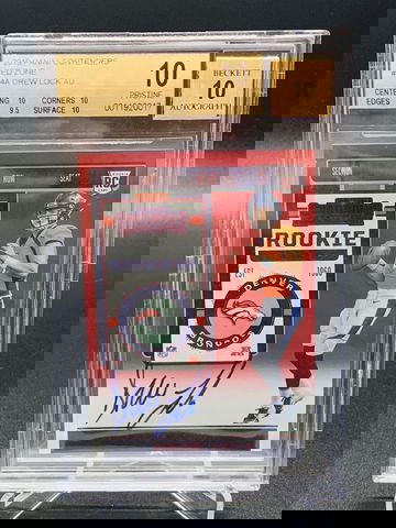 2019 Drew Lock Panini Contenders Red Zone Rookie Ticket Auto BGS Pristine 10