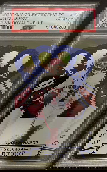 2020 panini chronicles draft picks crown royale blue jalen hurts psa 10