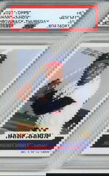 2021 TOPPS THROWBACK THURSDAY BAZOOKA #6 HANK AARON CARD BRAVES PSA 10 SP