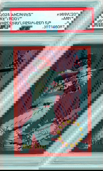 2024 Archives #96WC20 Mike Trout '96 Wrecking Crew-Red F/B PSA 9 MINT!