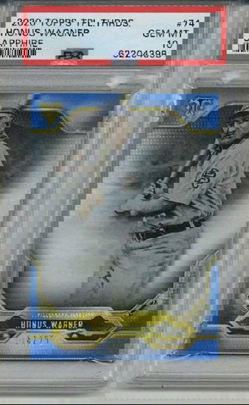 2020 TOPPS TRIPLE THREADS SAPPHIRE #74 HONUS WAGNER PIRATES /25 PSA 10 LOW POP