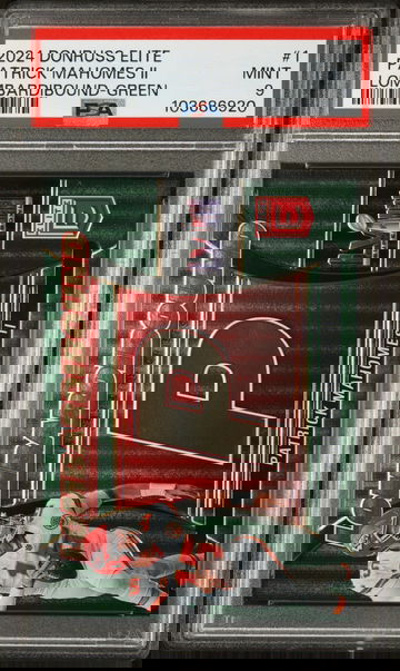 2024 Panini Donruss Elite Lombardibound Green Patrick Mahomes II #1 PSA 9