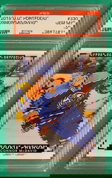 CONNOR MCDAVID PSA 10 2015 UPPER DECK PORTFOLIO #330 ROOKIE ... LOW POP !!!
