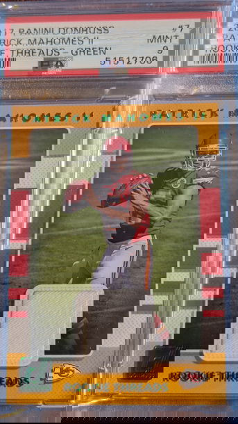 2017 Patrick Mahomes Donruss Rookie Threads Green PSA MINT