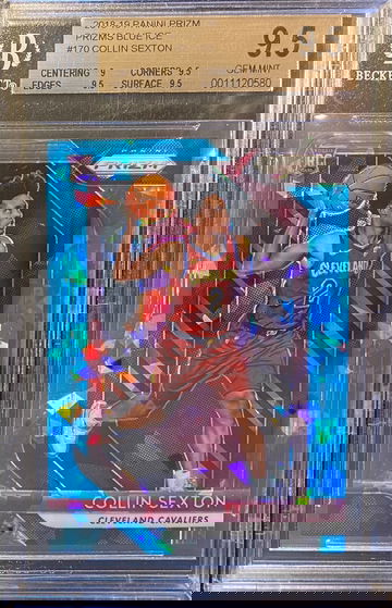 COLLIN SEXTON BGS 9.5 2018-19 PANINI PRIZM BLUE ICE PRIZMS #170 #’d /99 Rc 