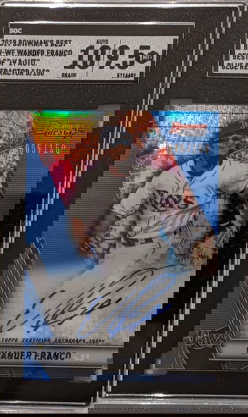 Jersey Number 005/150 Blue 1st Year 2019 Bowman's Best WANDER FRANCO auto SGC 9.5/10 Refractor Bowmans autograph