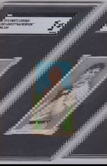 1910 T206 Sweet Caporal SGC 1 Christy Mathewson Dark Cap 373 wins legend 