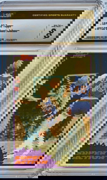 1981 - 82 Topps Basketball #108 West Dennis Johnson Super Action Graded CSG 8 NM