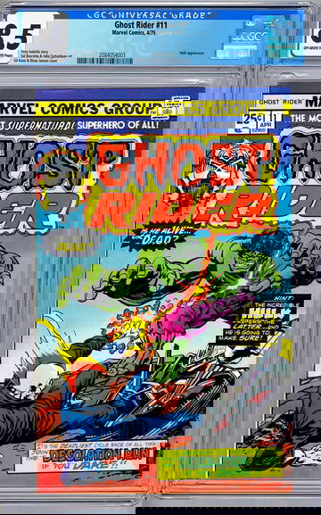 GHOST RIDER #11 CGC 8.5 INCREDIBLE HULK XOVER SAL BUSCEMA ART GIL KANE CVR 1975