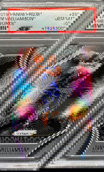 Zion Williamson 2019-20 Panini Prizm Fireworks Rookie PSA 10