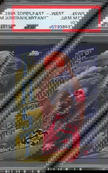 1998 TOPPS EAST - WEST MICHAEL JORDAN KOBE BRYANT PSA 10