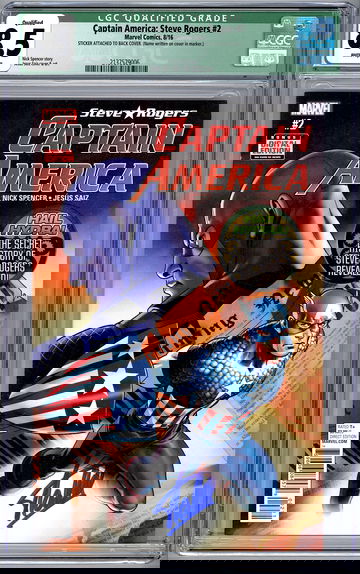 CAPTAIN AMERICA: STEVE ROGERS #2 CGC 8.5 *SIGNED BY STAN LEE* W/COA QUALIF 2016