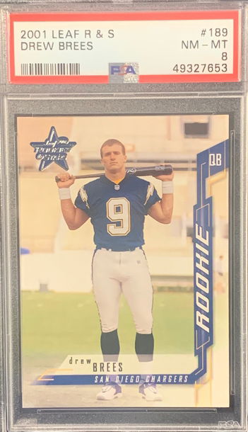2001 Leaf Rookies and Stars Drew Brees PSA 8