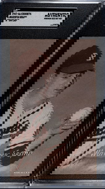 1947-66 Exhibits Warren Spahn Boston Braves SGC A Authentic