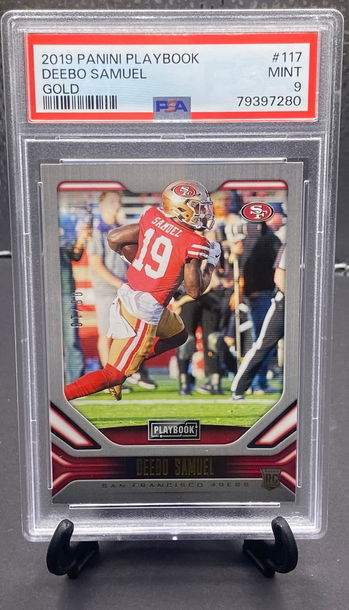 2019 Panini Playbook Deebo Samuel Rookie Gold   PSA 9 