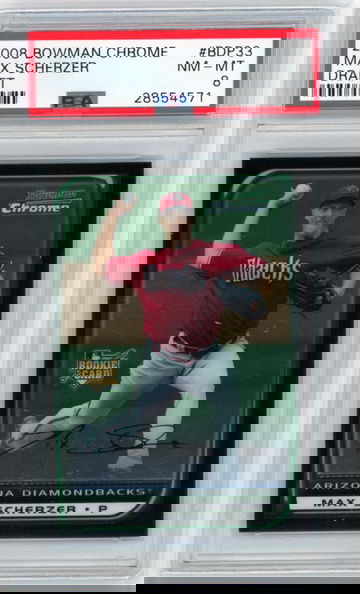 2008 Bowman Chrome Draft #BDP33 Max Scherzer PSA 8 NM-MT!