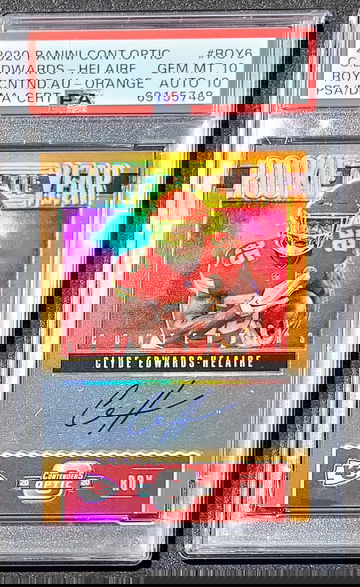 2020 Panini Contenders Optic Clyde Edwards Helaire Orange PSA 10