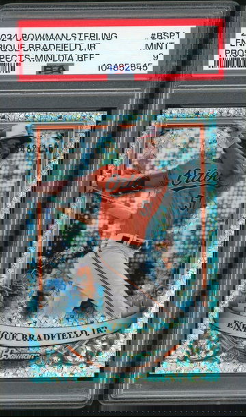 2024 Bowman Sterling Prospects Mini Diamond Refractor Enrique Bradfield Jr. #BSP1 /150 PSA 9