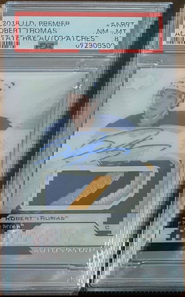 Robert Thomas - 2018-19 U.D. Premier Acetate Rookie Auto Patch /249 PSA - 8