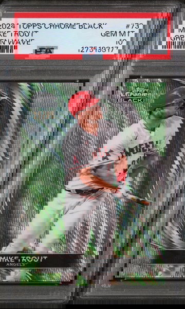 2024 Topps Chrome Black Green Wave Mike Trout #73 /99 PSA 10