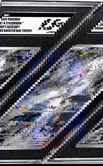 2025 Pokemon Journey Together #167 N's Reshiram Enhanced Booster Box Topper SGC 9.5