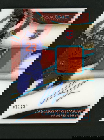 2019 Panini Immaculate #111 Cameron Johnson Rookie /23 jersey Auto