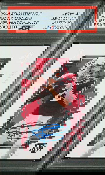 2014 SP Authentic Johnny Manziel Future Watch Rookie /25 PSA 10 Auto 10