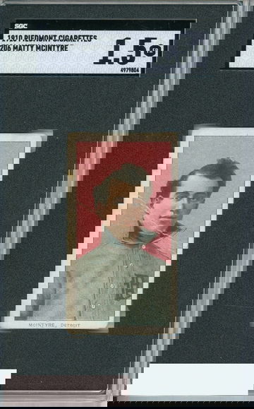 1910 PIEDMONT CIGARETTES T206 MATTY MCINTYRE SGC 1.5