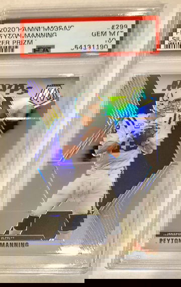 2020 Peyton Manning Mosaic MVPs Silver Prizm #299 PSA 10