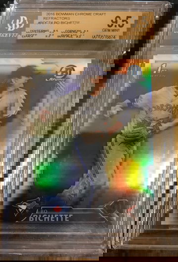 $115 Bo Bichette 2016 Bowman Chrome Draft 1st Refractor ** BGS 9.5 ** True Gem Mint