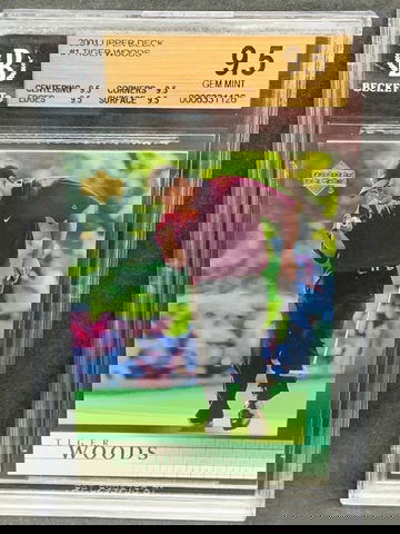 2001 Upper Deck Golf #1 Tiger Woods BGS Quad 9.5 Gem Mint