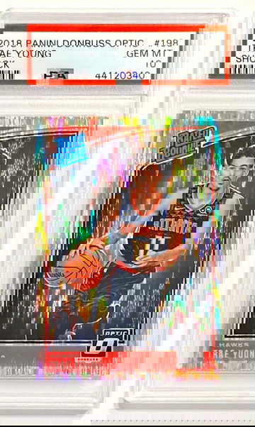 2018-19 Panini Donruss Optic Trae Young #198 Shock Prizm Rated Rookie PSA 10