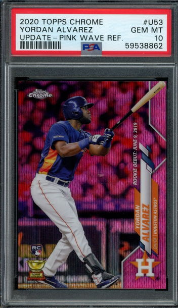 2020 Topps Chrome Update #U-53 Yordan Alvarez Pink Wave PSA 10